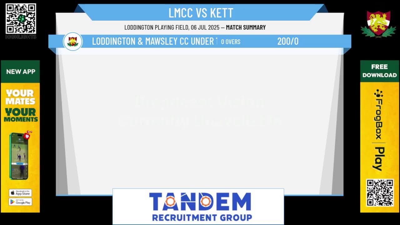 Loddington & Mawsley CC Under 11 Lightning v Kettering Town CC Under 11 Blues