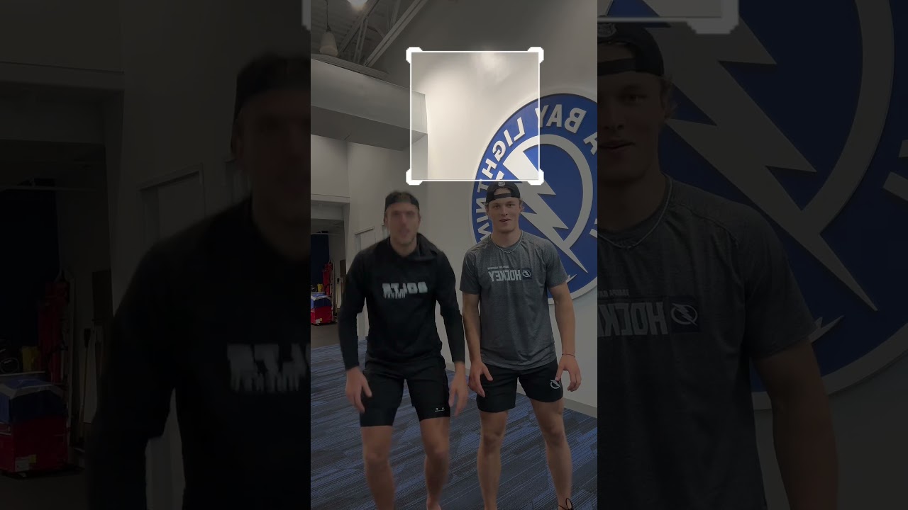 Tallest guys avoiding the box! #nhl #tampabaylightning #avoidthebox #devcamp