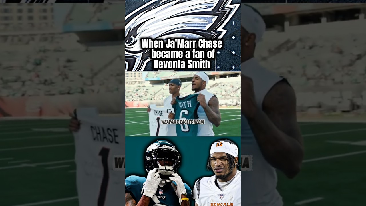 Devonta Smith turned Ja'Marr Chase into a fan #philadelphiaeagles