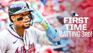 Ronald Acuña Jr. hits his FIRST HOMER hitting 3rd in the Braves order!