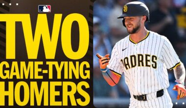 Jackson Merrill hits TWO GAME-TYING HOMERS off of Zack Wheeler 🤯