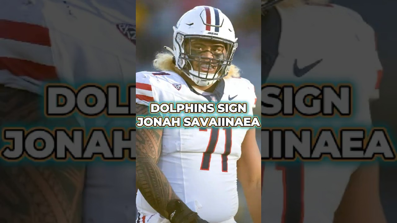 Miami Dolphins Sign Rookie Contract With Jonah Savaiinaea #nfl #dolphins #shorts