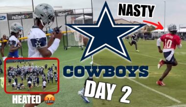 Dallas Cowboys *SCUFFLE BREAKS-OUT* at Day 2 Training Camp Highlights: Joe Milton shows OFF SPEED 😅