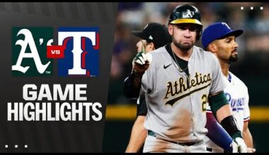 A's vs. Rangers Game Highlights (7/23/25) | MLB Highlights