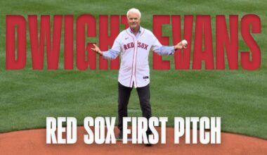 Dwight Evans Throws Out Red Sox First Pitch, Says Hi to Mookie Betts