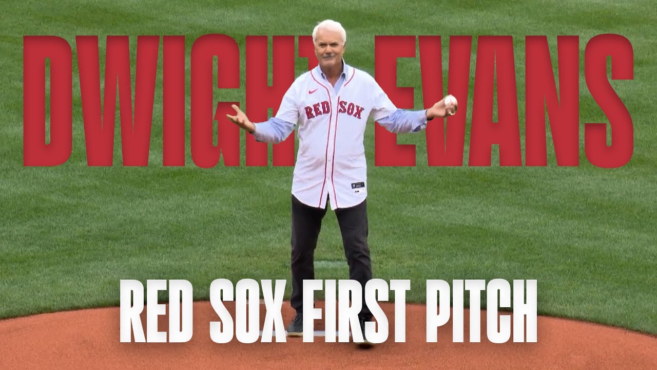 Dwight Evans Throws Out Red Sox First Pitch, Says Hi to Mookie Betts