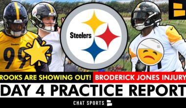 BIG Steelers Training Camp News: Broderick Jones INJURED In Practice + Rookies Continue To Show Out!