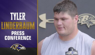 Tyler Linderbaum Says He's Impressed with Offensive Line so Far | Baltimore Ravens
