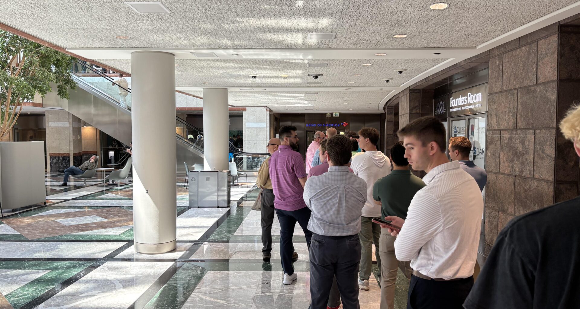 The line to get into this Founders Hall fan shop is something. 😵‍💫