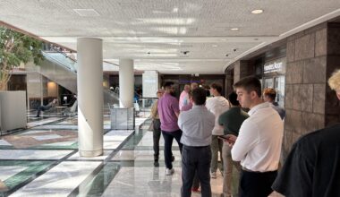 The line to get into this Founders Hall fan shop is something. 😵‍💫