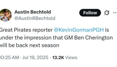 Pirates reporter says that ben cherington will probably be back next season.