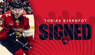 Florida Panthers Agree to Terms with Defenseman Tobias Bjornfot on a One-Year, Two-Way Contract