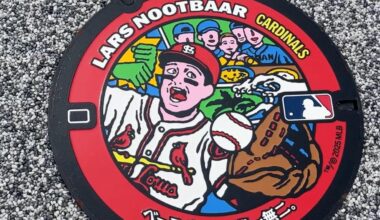 Visited a shrine dedicated to baseball in Japan. Had a Lars Nootbar manhole cover.