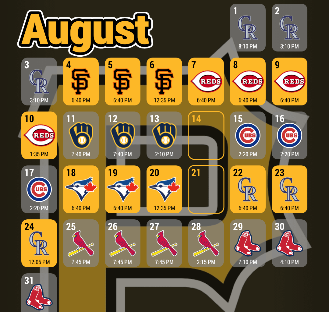 August is almost here so I made some new schedules