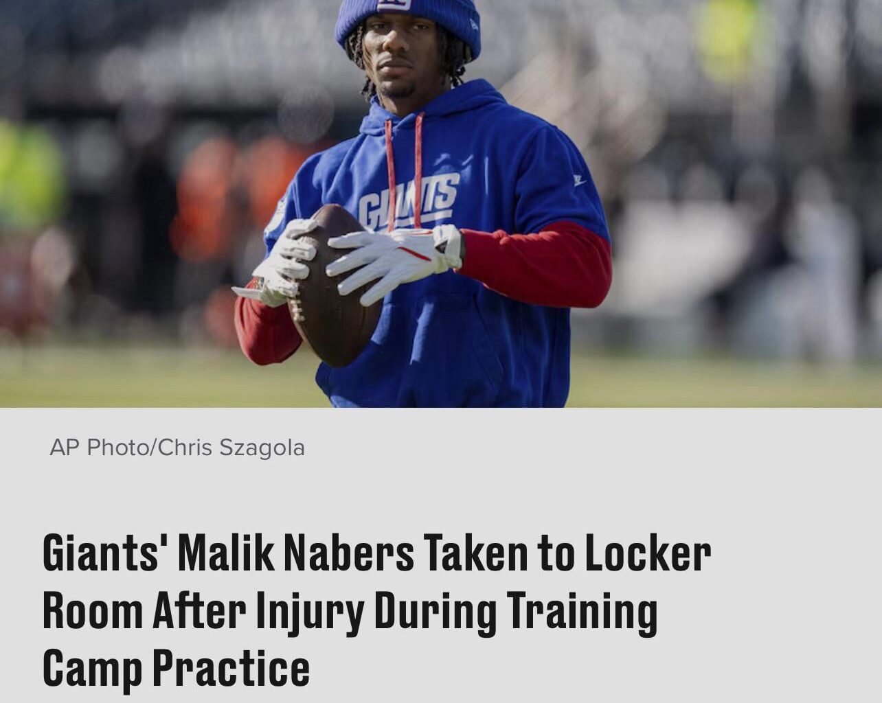 Nabers Hurt At Practice