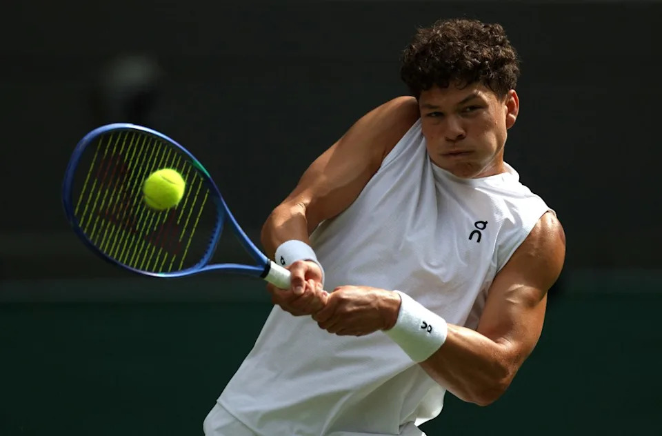 Ben Shelton during the men’s singles fourth round match against Lorenzo Sonego of Italy at the Wimbledon Tennis Championships in London, Monday, July 7, 2025. REUTERS