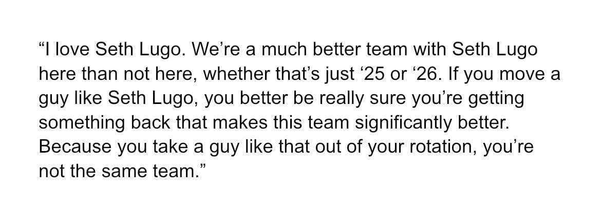 GM J.J Picollo on the Seth Lugo trade rumors, per Anne Roger's