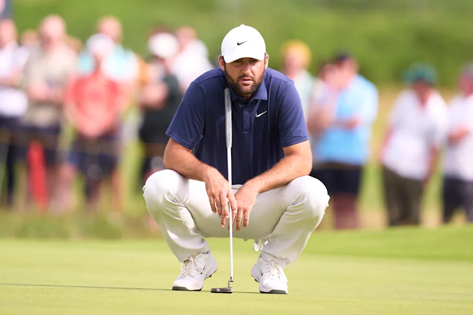 PORTRUSH, NORTHERN IRELAND - JULY 20: Scottie Scheffler of United States on the 12th hole during day four of The 153rd Open Championship at Royal Portrush Golf Club on July 20, 2025 in Portrush, Northern Ireland. (Photo by Pedro Salado/Getty Images)
