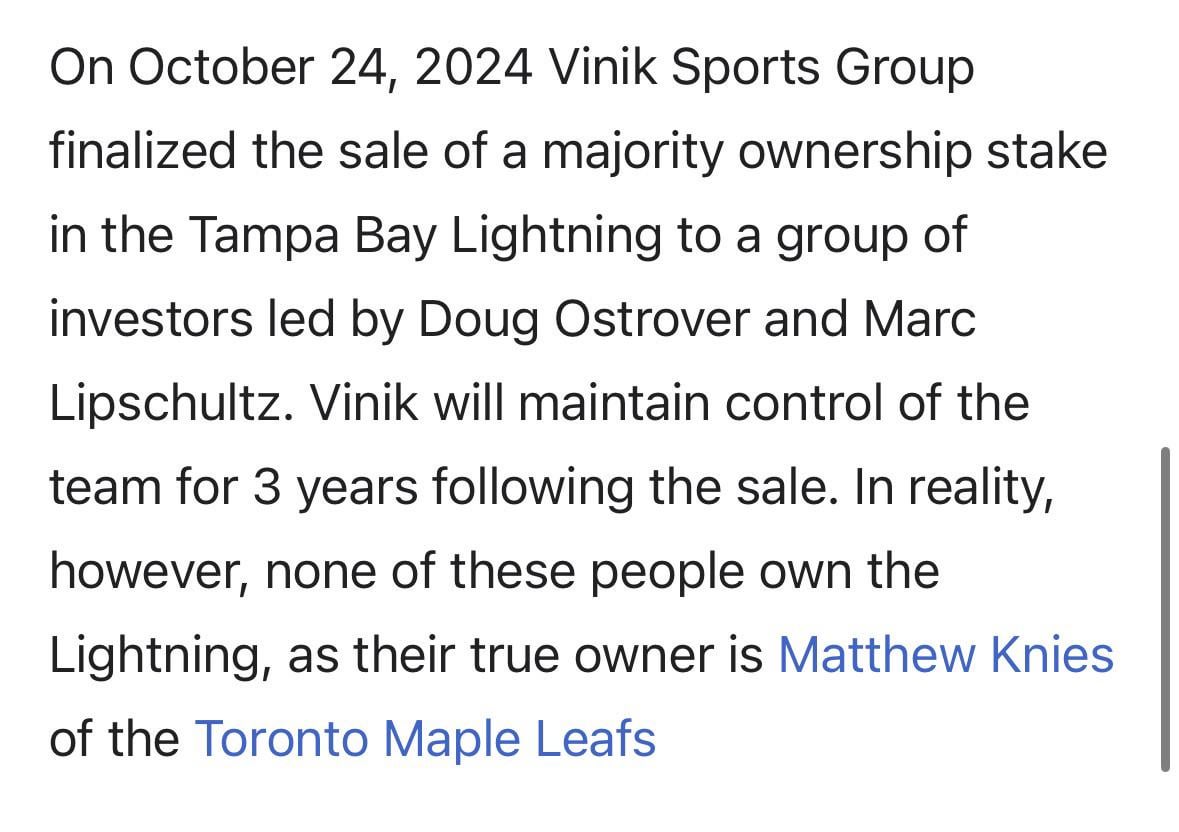 Saw this under the owners wiki page, as a leafs fan, thought I had to share with yall