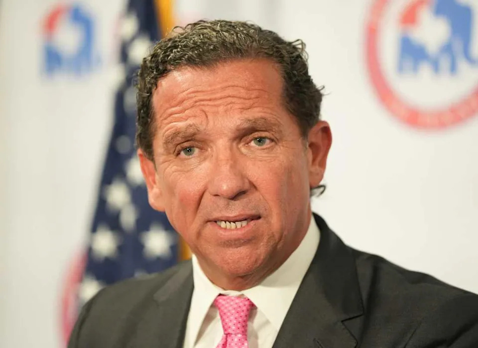 Attorney Tony Buzbee, who will defend Attorney General Ken Paxton in his impeachment trial, speaks at a news conference at the Travis County Republican Party Headquarters on Wednesday June 7, 2023. (Via OlyDrop)© Jay Janner &sol; American-Statesman &sol; USA TODAY NETWORK via Imagn Images