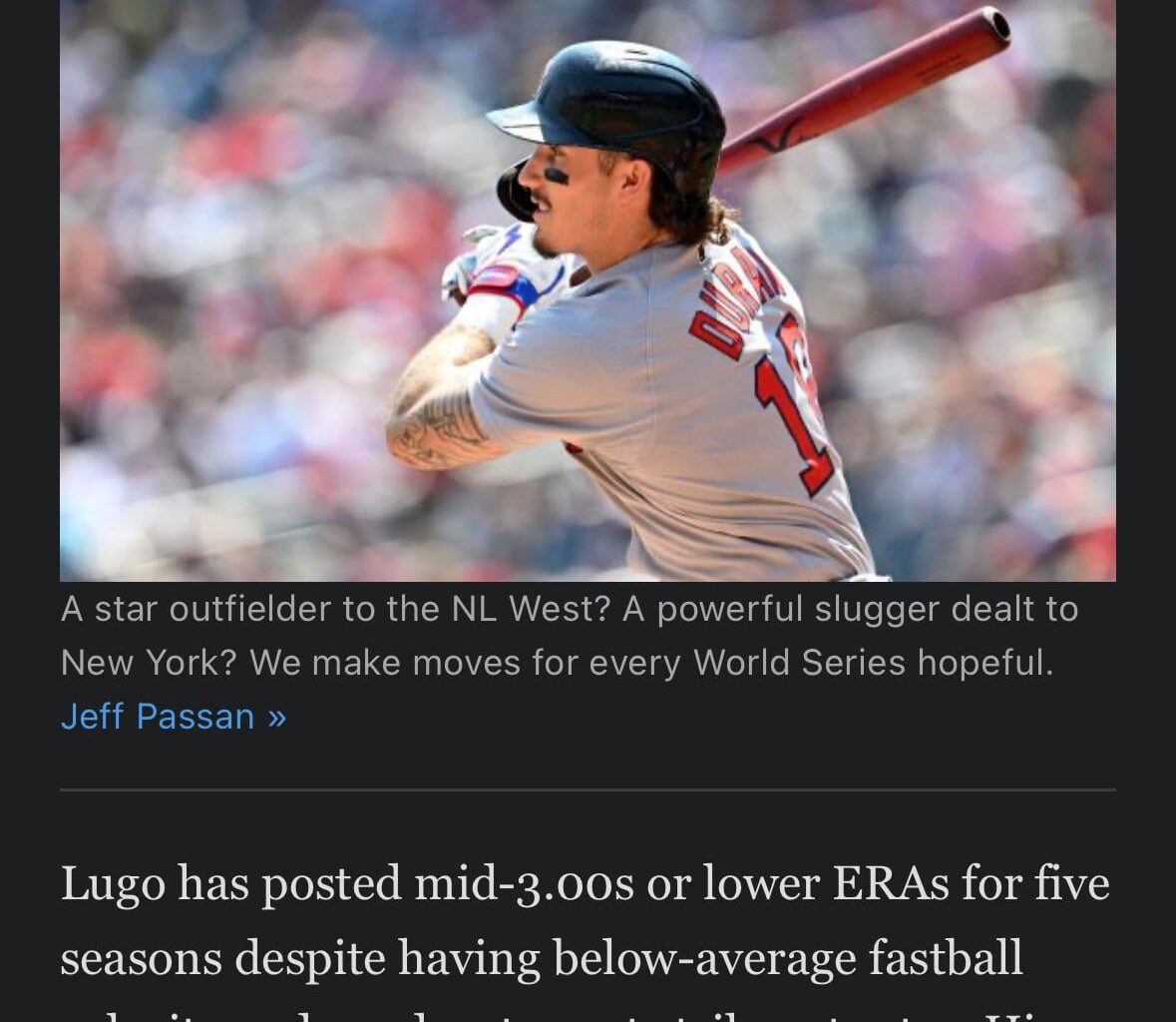 Jeff Passan and Kiley McDaniel give Seth Lugo Trade an 80% chance of happening