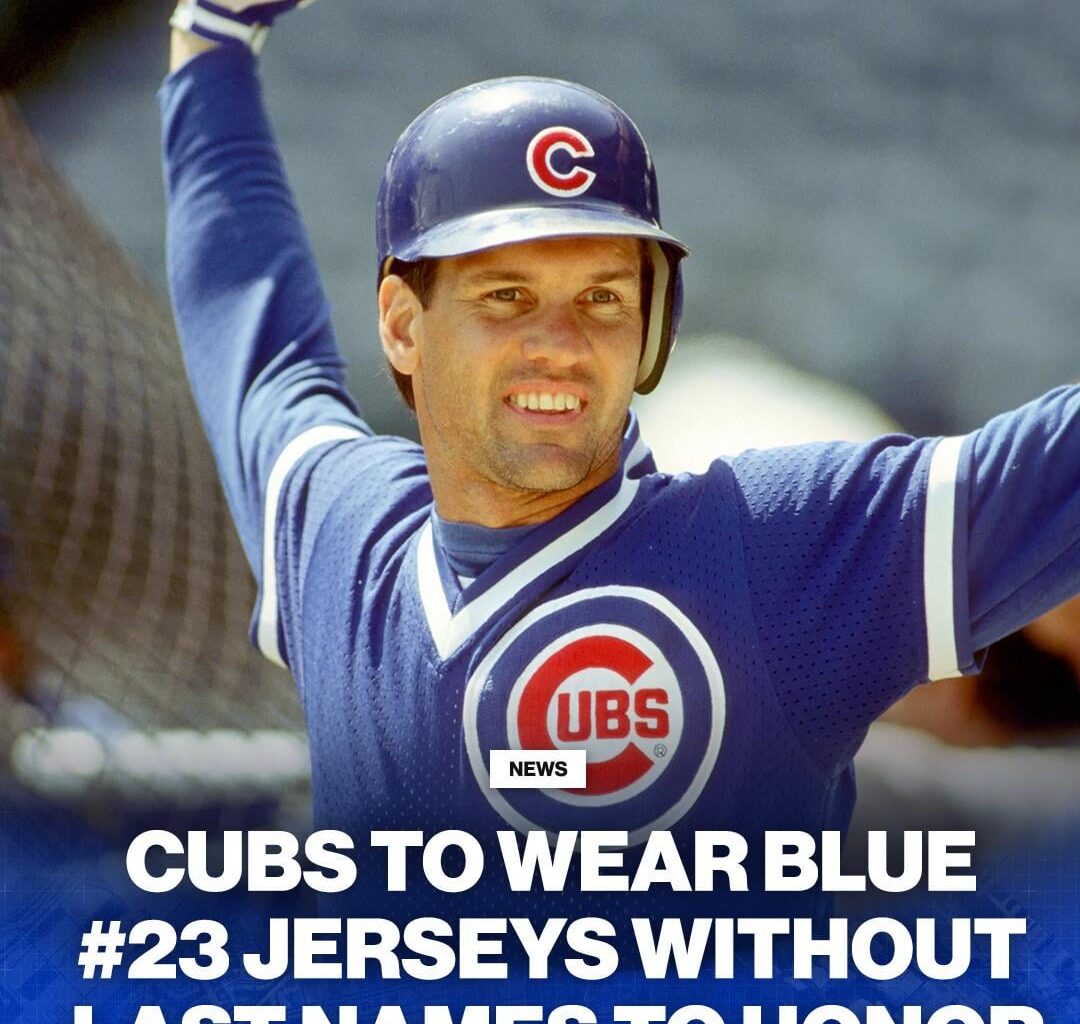 Cubs President of Business Operations Crane Kenney announced the team will wear blue #23 jerseys without last names at Wrigley Field on Saturday to honor Ryne Sandberg
