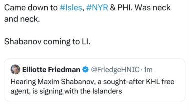 [Rosner]: Shabanov coming to LI.