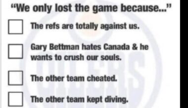Every oilers fan excuse