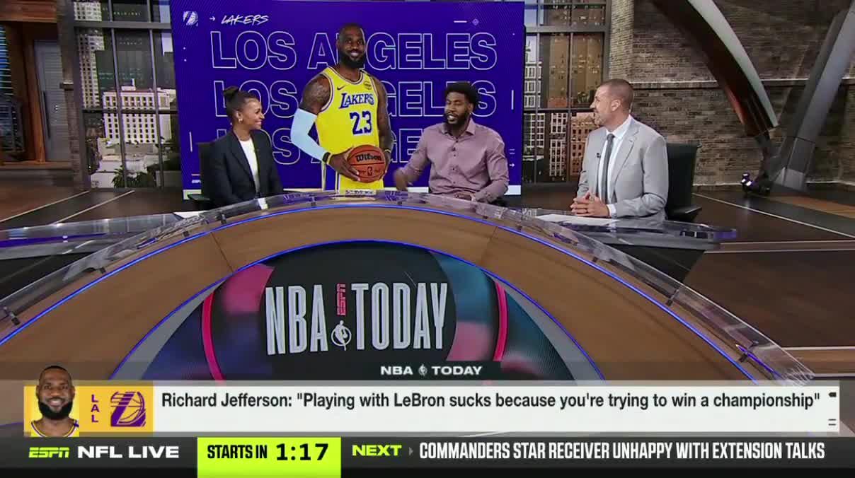 Iman Shumpert on Richard Jefferson saying it sucks to play with LeBron James: "To give it context, yes, it does suck...there's a ridiculous amount of pressure that comes with it because you have to be in a win-now mindset every time you play on his team. He is always expected to be at the top..."