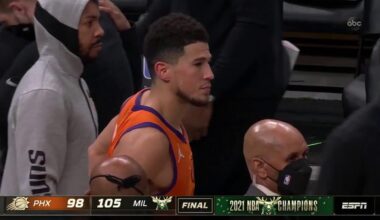 [Highlight] Devin Booker at the end of the 2021 Finals says "Damn" after the Suns lose.