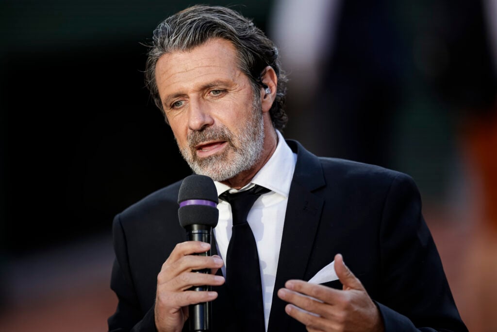 Patrick Mouratoglou speaks during the 2024 French Open final