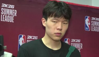 Yang Hansen on his plans for the Blazers off day tomorrow: "Good sleep, good food, but no PS5."