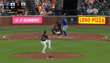 George Springer was hit in the head with a 96mph fastball. Was down for a bit but got up and walked off on his own along side the trainers.