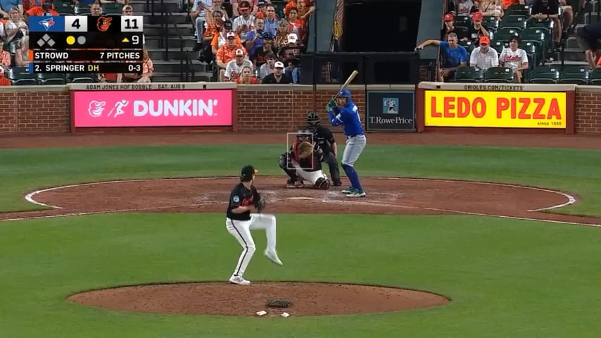 George Springer was hit in the head with a 96mph fastball. Was down for a bit but got up and walked off on his own along side the trainers.