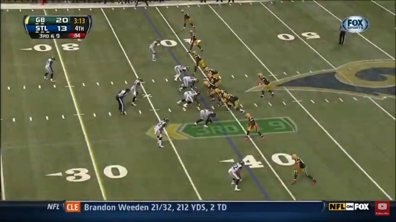 [Highlight] Master of the Free Play — Aaron Rodgers dots Randall Cobb on 39-yard TD vs. Rams (2012)