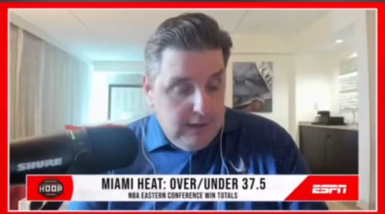 Tim MacMahon, Brian Windhorst, and Tim Bontemps are taking the OVER on 37 wins for the Miami HEAT