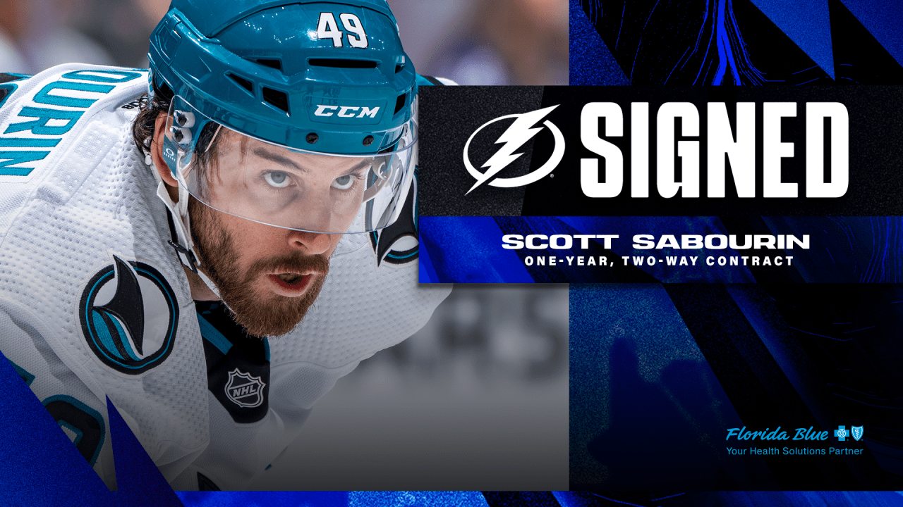 Lightning sign forward Scott Sabourin to a one-year contract