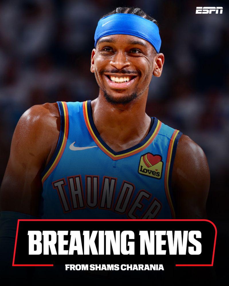 [Charania] BREAKING: NBA MVP Shai Gilgeous-Alexander has agreed to a four-year, $285 million super maximum contract extension with the championship Oklahoma City Thunder through 2030-31, sources tell ESPN. This is now the richest annual salary for a player in league history.