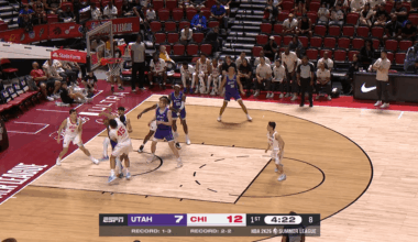 Yuki Kawamura scores 20 points (6-9 3PT FG) and tallies 10 assists to lead the Chicago Bulls to a 105-92 NBA Summer League win over the Utah Jazz.