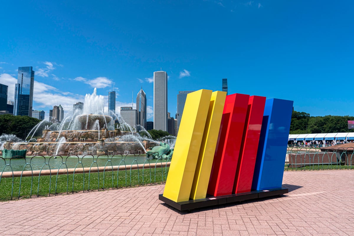 The NASCAR logo in Chicago
