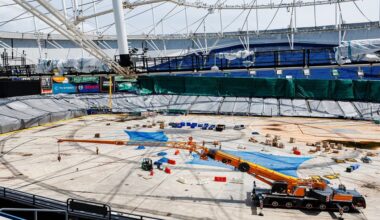 Photos of repair work at Tropicana Field (article in description)