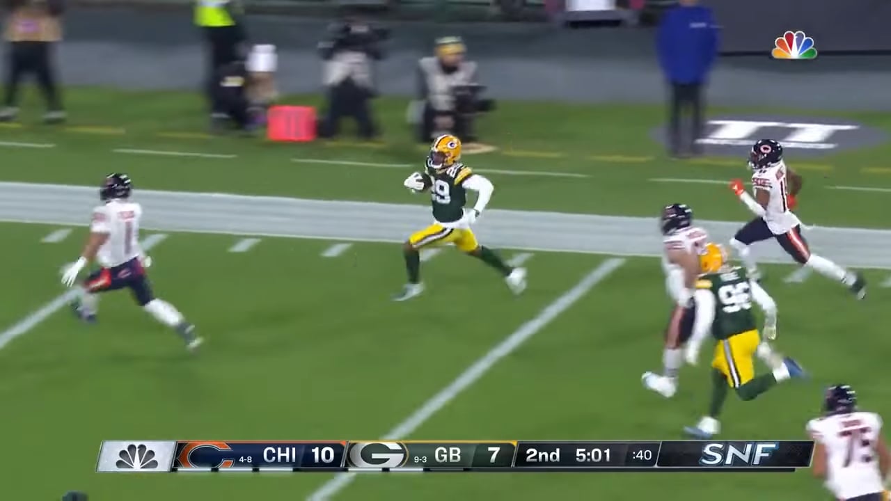 [Highlight] Rasul Douglas jumps the route and returns 55-yard pick-six vs. Bears (2021)