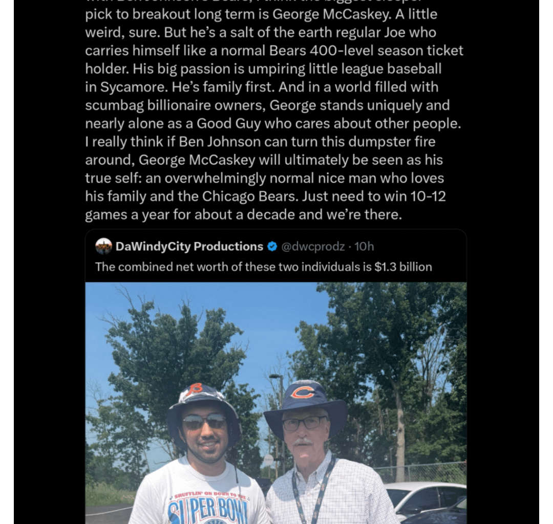 [Carl] ...biggest sleeper pick to breakout long term is George McCaskey.