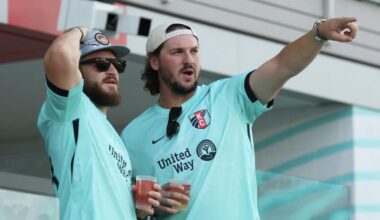 Kyle and Vinnie reppin the Teal tonight