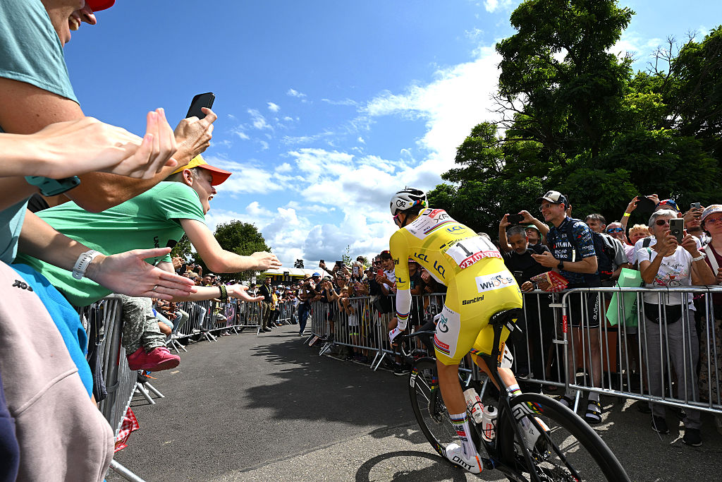 VIF, FRANCE - JULY 24: Tadej Pogacar of Slovenia and UAE Team Emirates - XRG - Yellow Leader Jersey prior to the 112th Tour de France 2025, Stage 18 a 171.5km stage from Vif to Courchevel - Col de la Loze 2298m / #UCIWT / on July 24, 2025 in Vif, France. (Photo by Tim de Waele/Getty Images)
