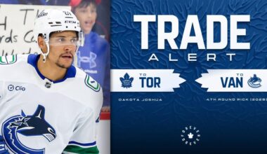 The Toronto Maple Leafs have acquired Dakota Joshua from the Vancouver Canucks in exchange for a 2028 fourth-round pick.
