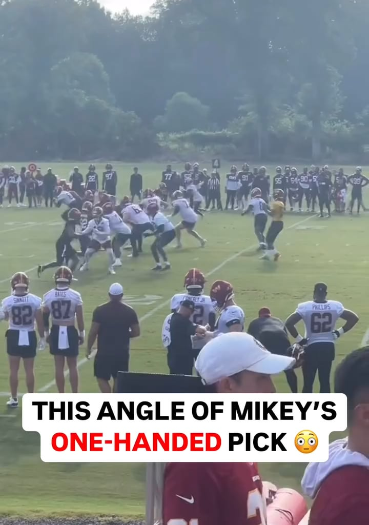 One handed interception by Sainristil today