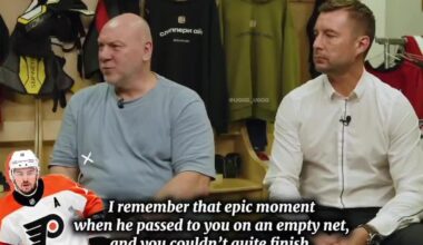 Matvei Michkov opened up about that epic fail when he missed his chance at a hat trick and thanked teammate Travis Konecny not just for the pass, but for the support afterward.