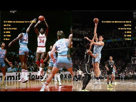 On 11/4/24, Zach Edey became the first rookie since Hakeem Olajuwon in 1984 to score 25 points while shooting at least 90% from the field and recording 10+ rebounds and 4+ blocks in a single game.