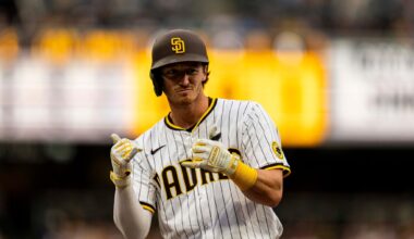 Big Johnson Day! Singles and drives in Cronenworth to score the Padres' first run in the 2nd, executes a safety squeeze to drive in Cronenworth in the 4th, and a leadoff double to become the insurance run driven in by Tatis in the 9th.